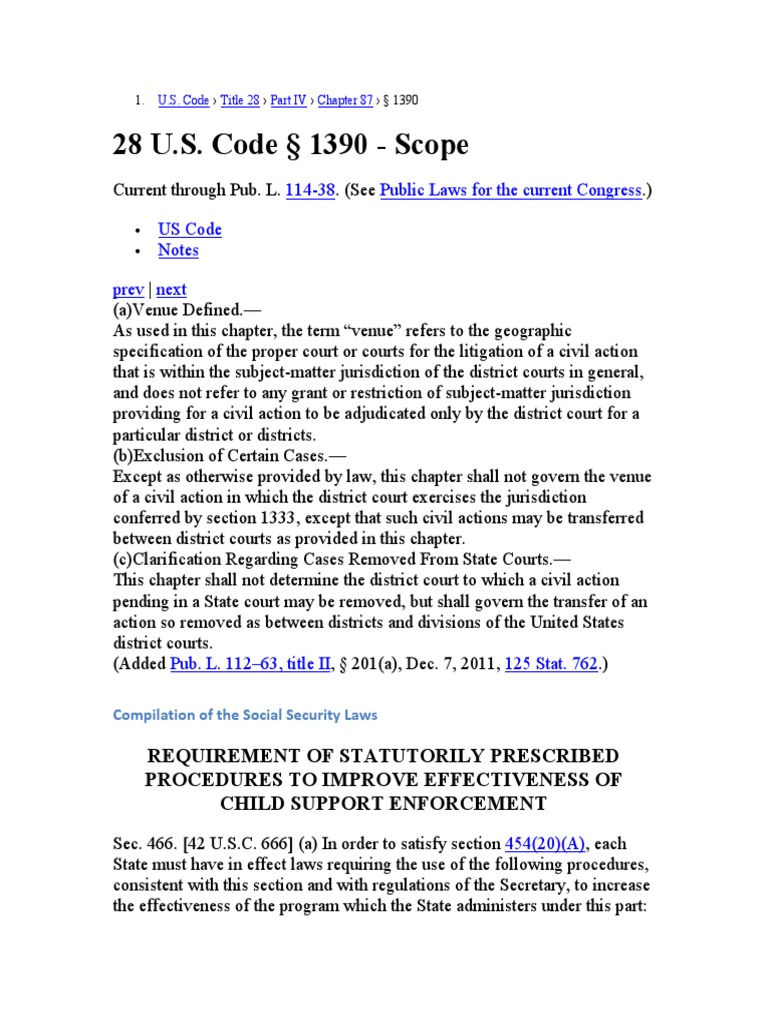 U.S. Code on Child Support Procedures | PDF | Jurisdiction | Subject ...