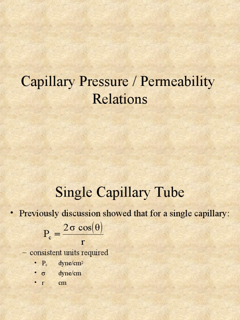 Capillary Pressure and Permeability Relations | PDF | Permeability ...