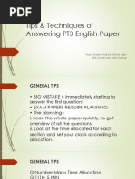 Tips & Techniques of Answering PT3 English Paper