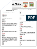 Pré-Militar: Provas de Matemática