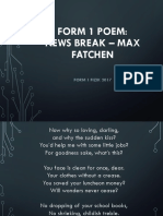 Form 1 Poem: News Break - Max Fatchen