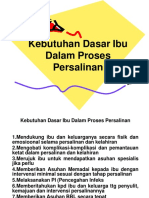 Kebutuhan Dasar Selama Persalinan