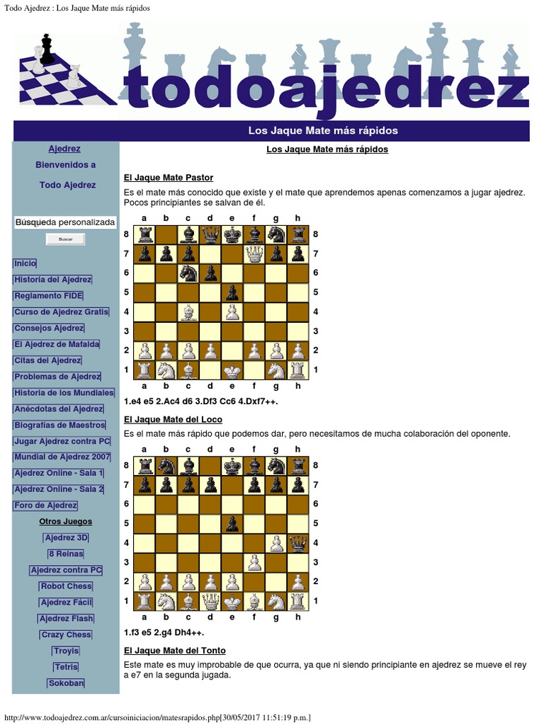 Los mates más rápidos de ajedrez: actividad interactiva - Qué vamos a hacer  hoy