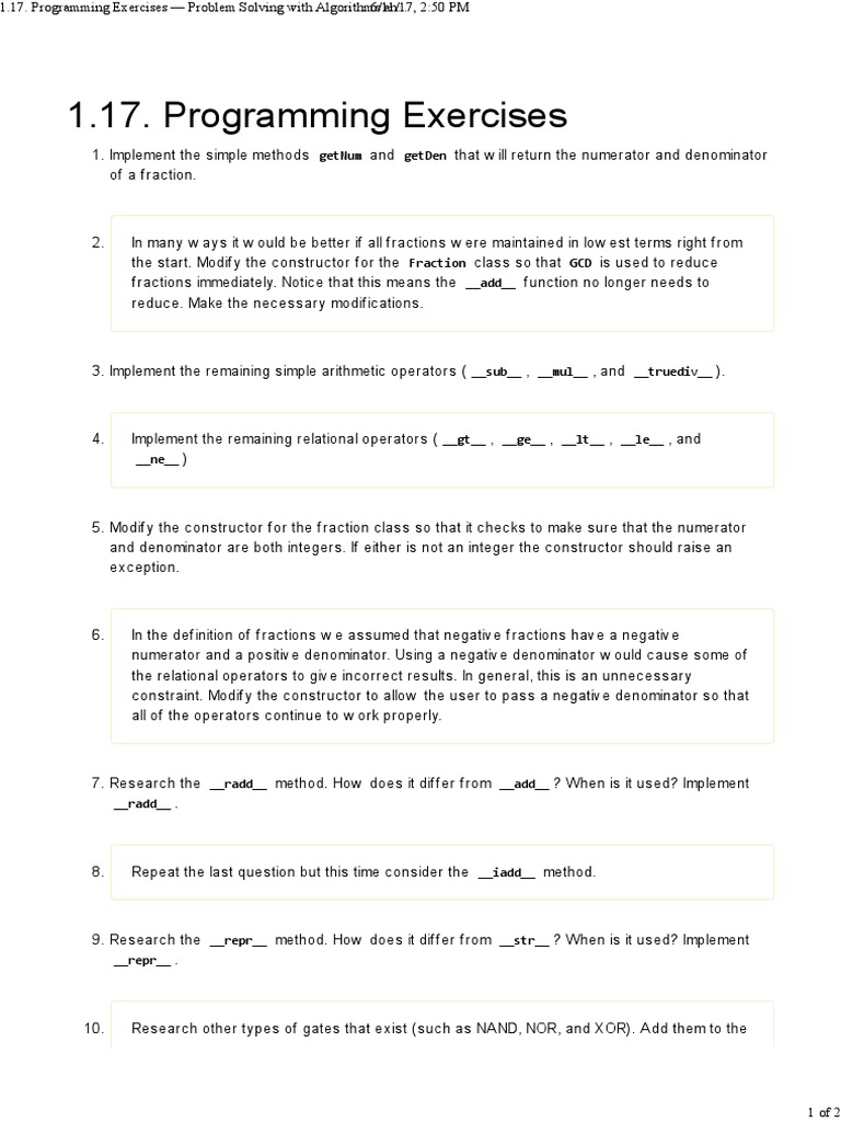 1.17. Programming Exercises — Problem Solving With Algorithms and Data ...