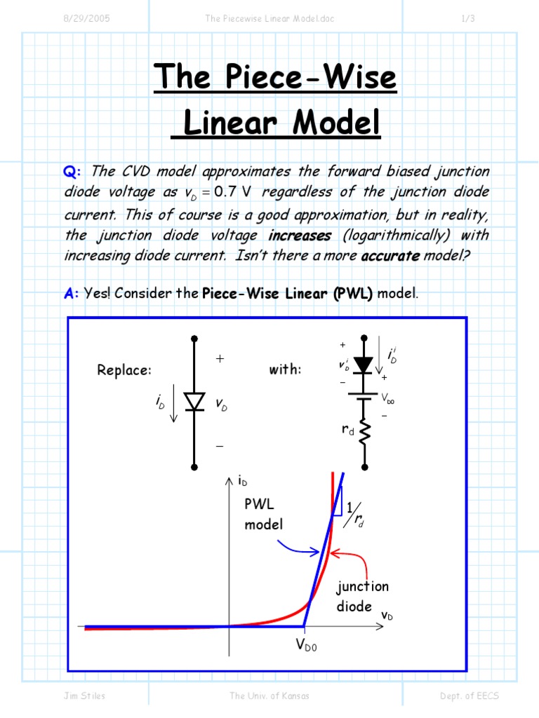 The Piecewise Linear Model Diode Electrical Network
