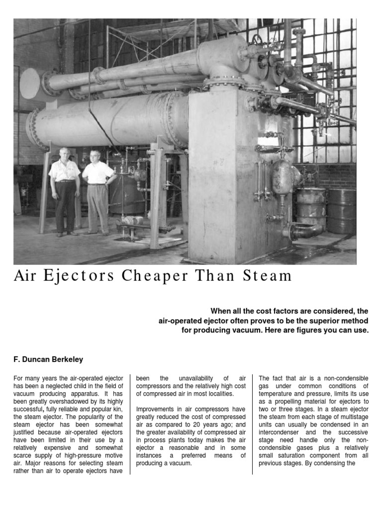 GrahamAir Ejector Cheaper Than Steam PDF PDF Jet Engine Vacuum