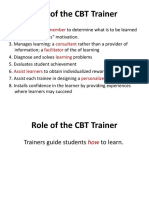 Role of The CBT Trainer and Trainee