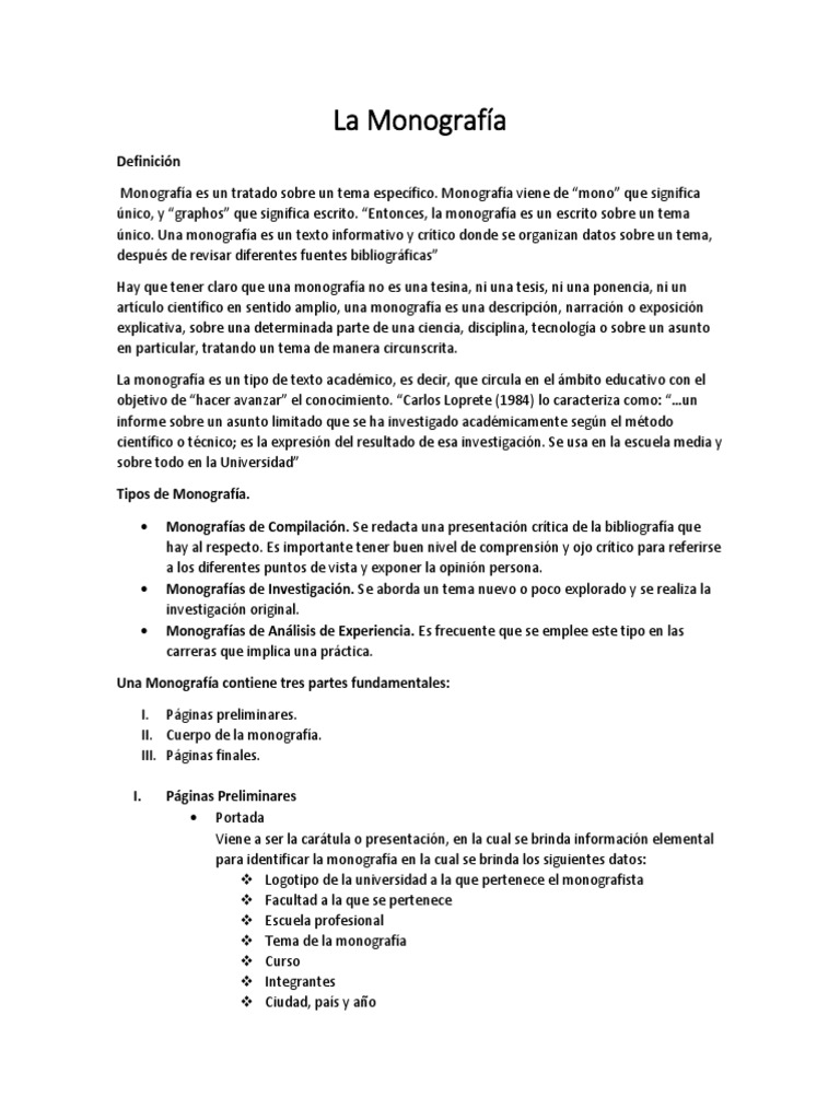 Partes de Una Monografía Ciencia y Tecnología Ciencia