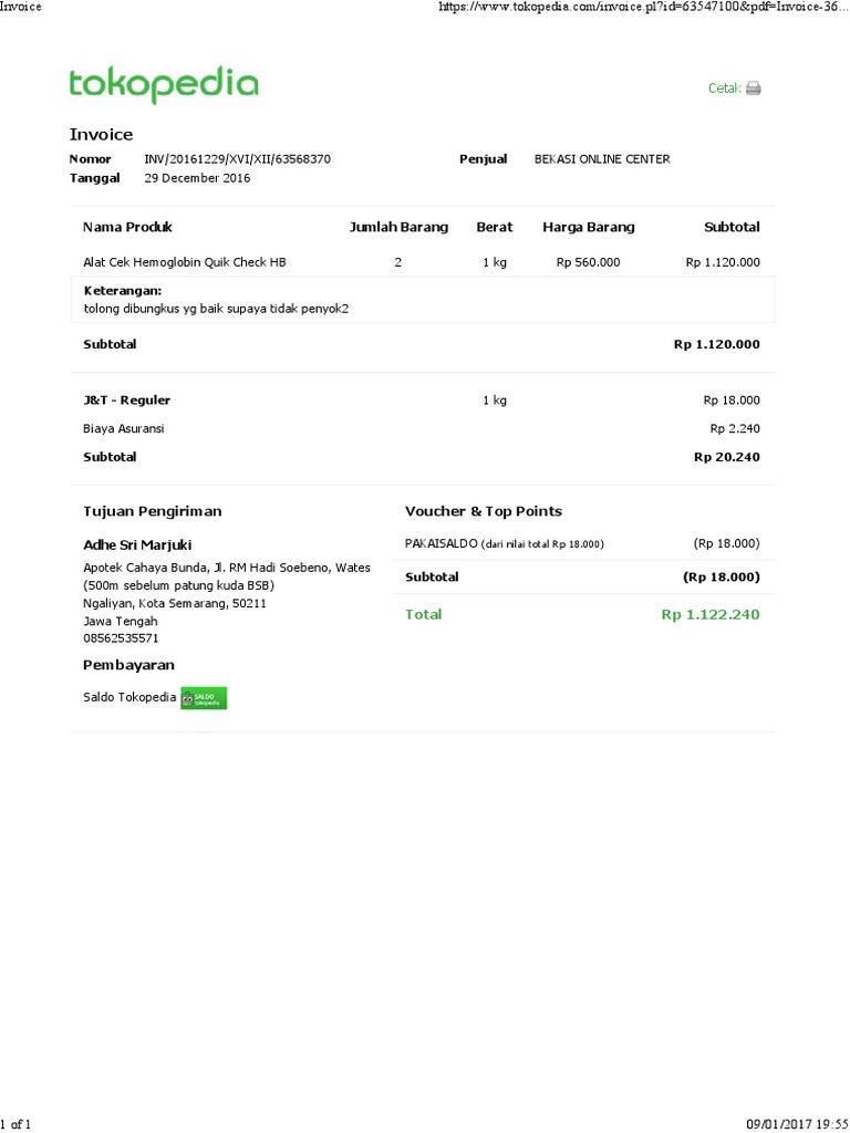 Invoice HB Cek | PDF