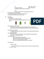 Characteristics of Liquids Lesson Plan for Grades III