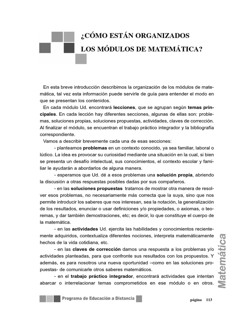 Organización de Módulos de Matemáticas | PDF | Función (Matemáticas ...
