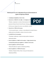 Matérias para Prova de Conhecimento Processo de Recrutamento de Agentes de Segurança Prisional