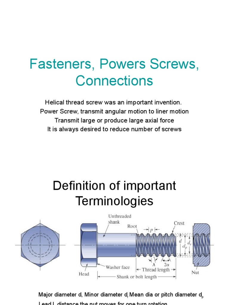 Fasteners, Powers Screws, Connections (1) Screw Machines Free 30