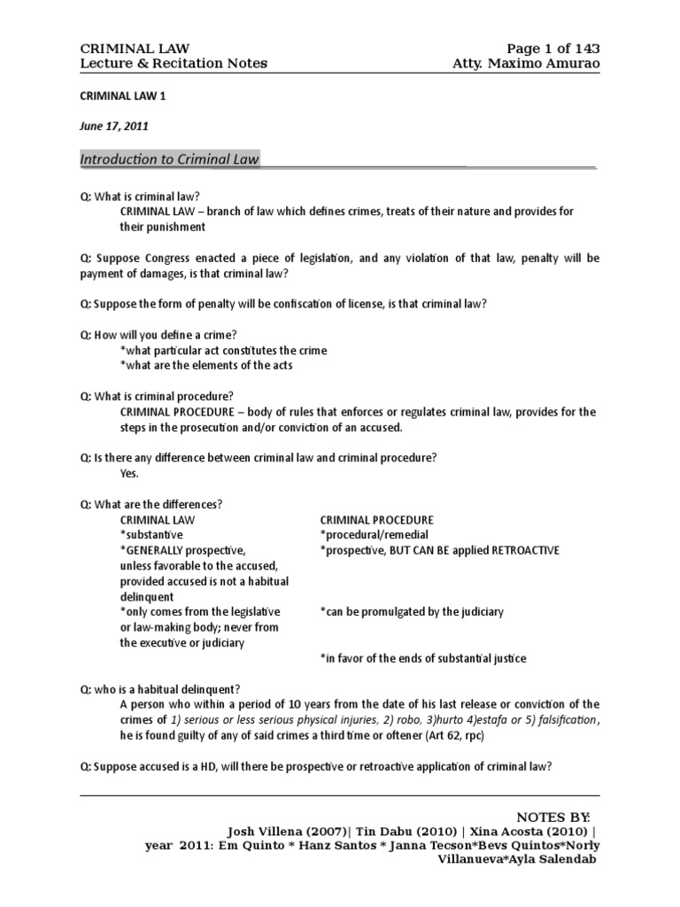 Criminal Law JMR | PDF | Criminal Procedure In South Africa | Crime ...