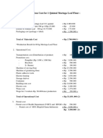 Production Cost For 1 Quintal Moringa Leaf Flour:: Total of Materials Cost RP 3.700.000