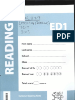 Yr 8 & 9 Literacy Test 2013