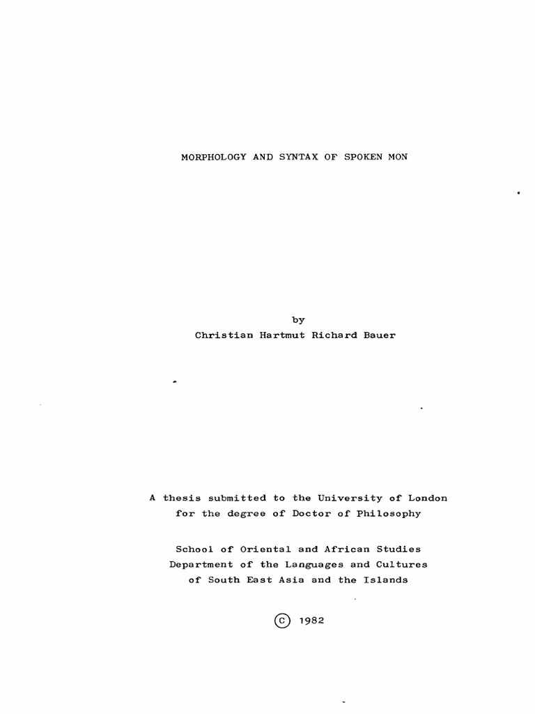 El Idioma Mon | PDF | Syllable | Morphology (Linguistics)