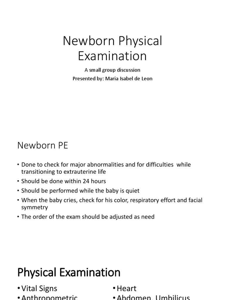 Newborn Physical Examination | PDF | Infants | Labia