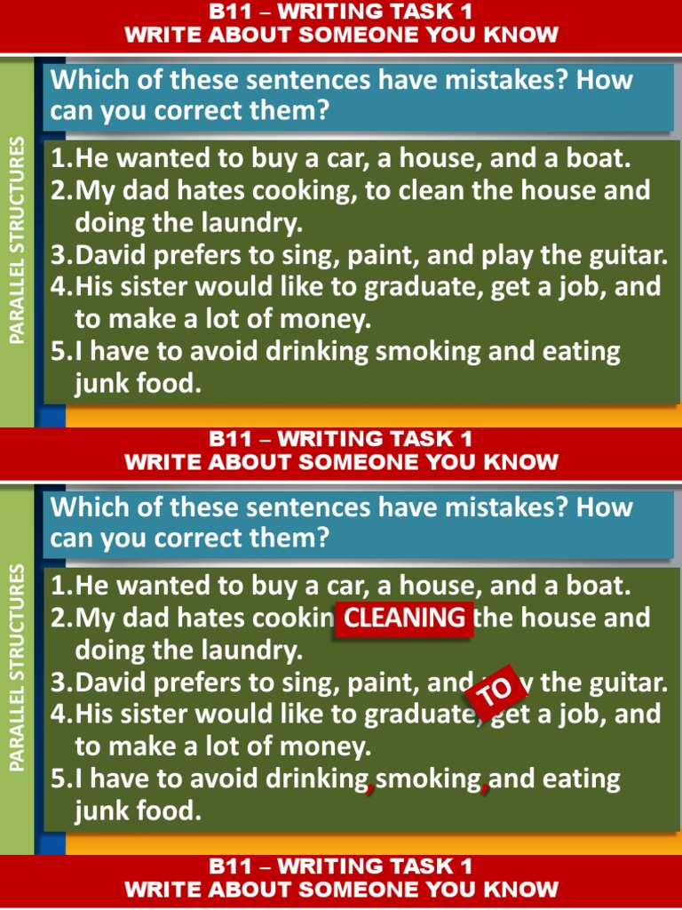 b11 Writing Task 1 Write About Someone You Know PDF Linguistics Cognition