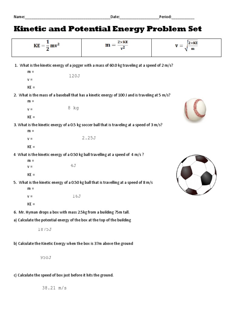 worksheet-kinetic-potential-energy-2-answers-potential-energy