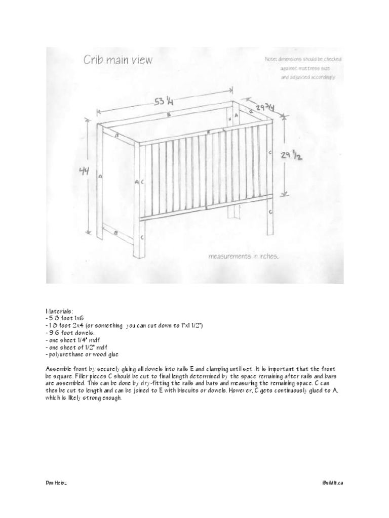 Crib Construction Plans PDF | PDF | Crafts | Wood