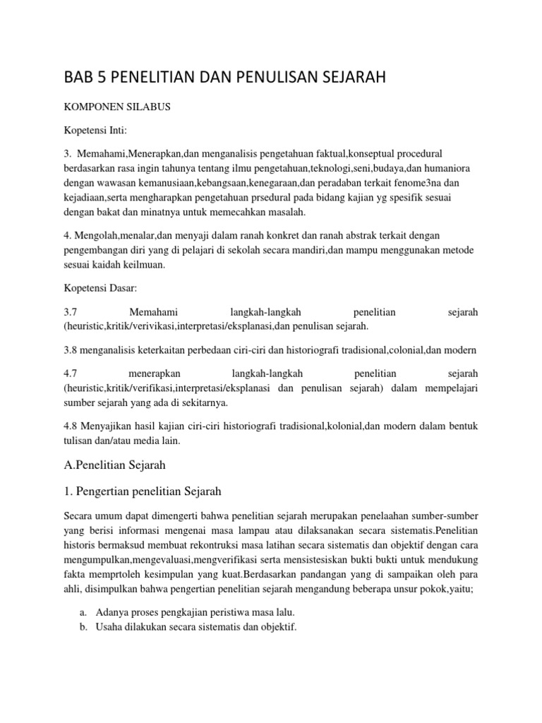 Bab 5 Penelitian Dan Penulisan Sejarah