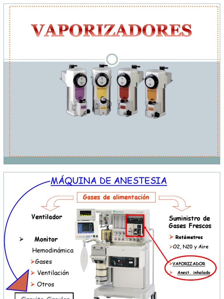 Componentes y Tipos de Vaporizadores Anestésicos | PDF | Líquidos | Gases