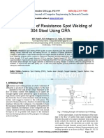 Optimization of Resistance Spot Welding of 304 Steel Using GRA