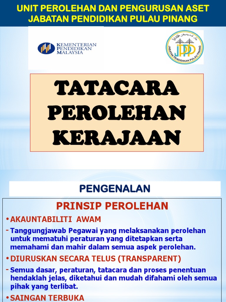 Tatacara Perolehan Kerajaan Pdf