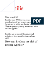 What is Syphilis? Symptoms and Risk Reduction