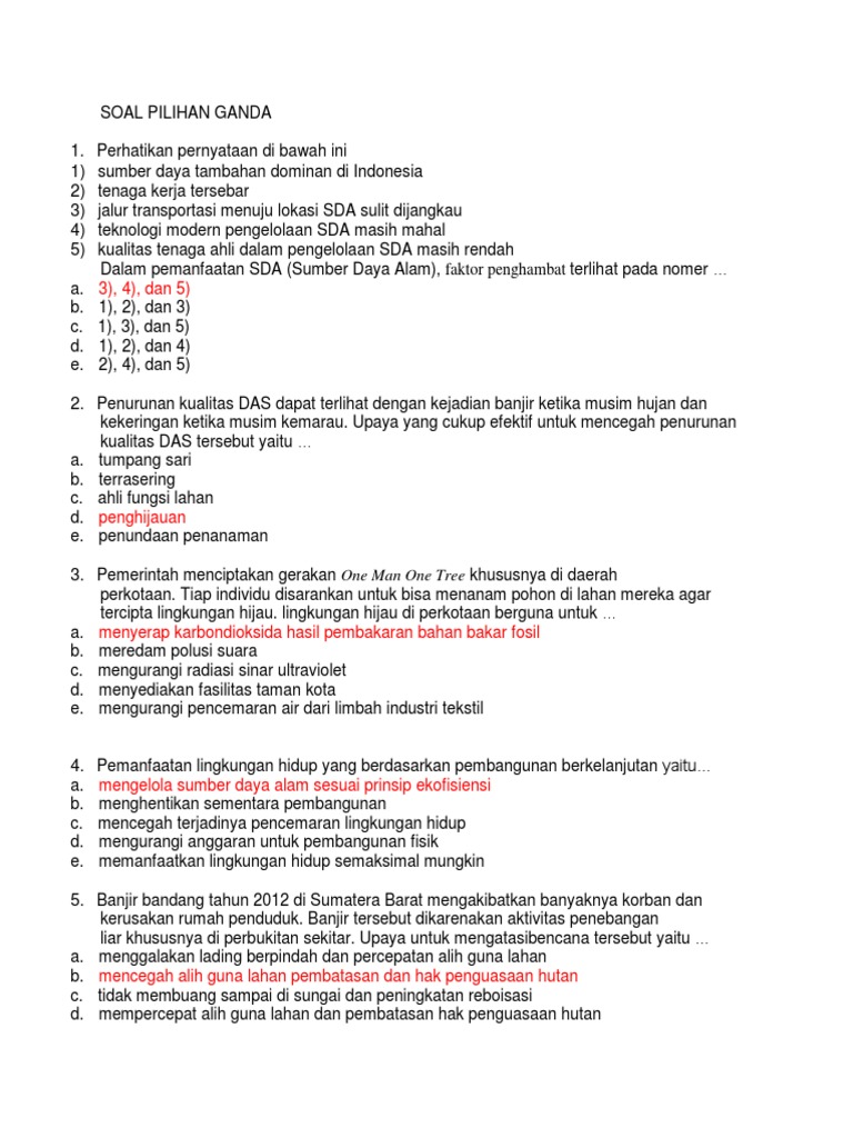 Soal-Soal Pilihan Ganda Bilngn Eksponen / Soal Pilihan Ganda - Di dalam