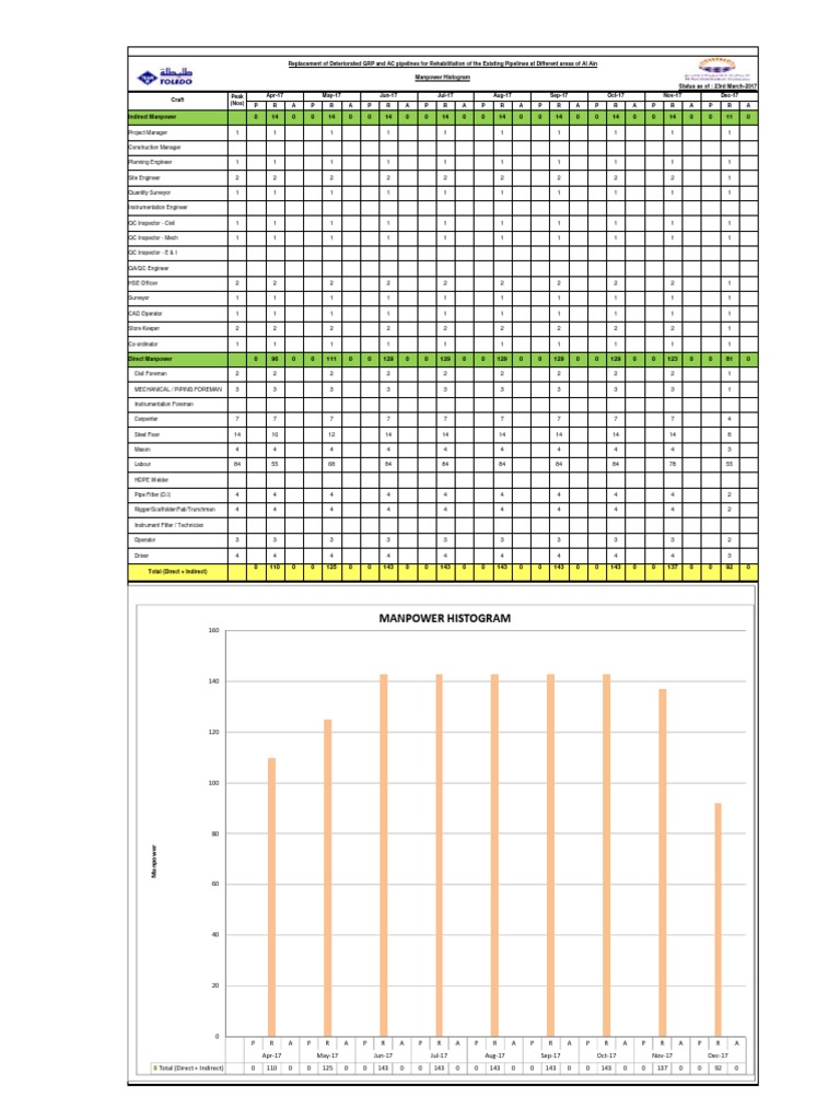 Construction Manpower Histogram Analysis | PDF