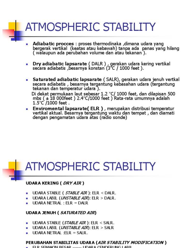 Atmospheric Stability | PDF