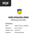 Amity University, Dubai: Entrepreneur of Your Choice