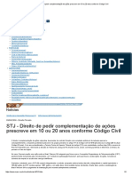 STJ - Direito de Pedir Complementação de Ações Prescreve Em 10 Ou 20 Anos Conforme Código Civil