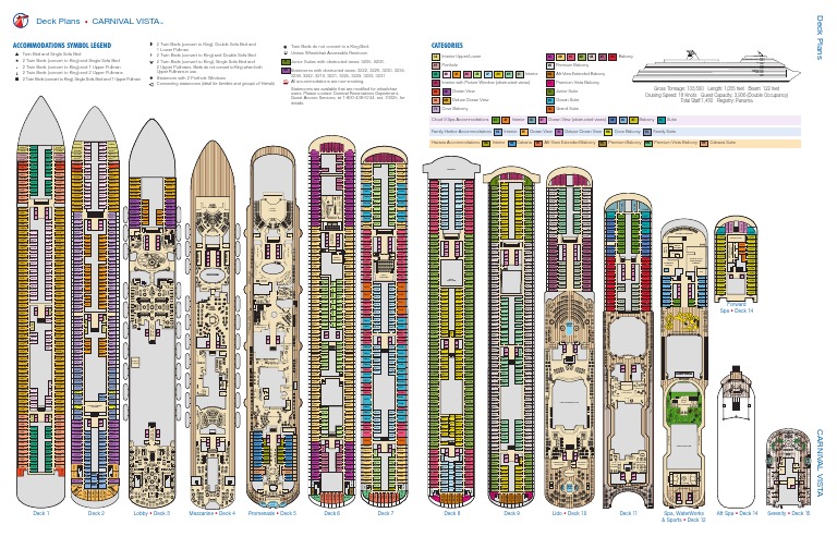 Carnival Vista Deck Plan PDF Passenger Ships Shipping