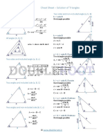 Double: Cheat Sheet - Solution of Triangles