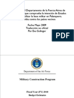 Documento del Departamento de la Fuerza Aérea de Estados Unidos que comprueba la intención de Estados unidos de utilizar la base militar en Palanquero, Colombia contra los países vecinos