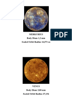 Merkurius Body Diam 1,2 MM Scaled Orbit Radius 14,571 M