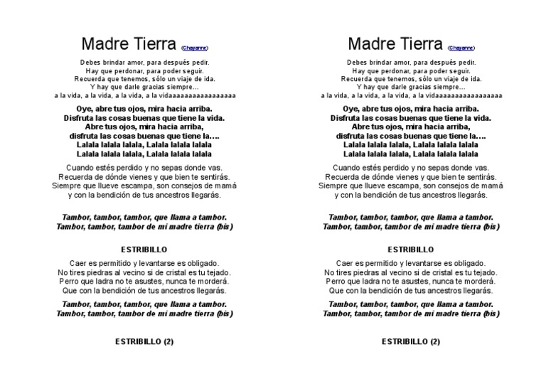 Madre Tierra Chayanne | PDF | Ocio