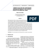 Analisis Indeks Kualitas Air Lingkungan Pertambangan Batubara PT KPC Subdas Sangatta Kalimantan Timur