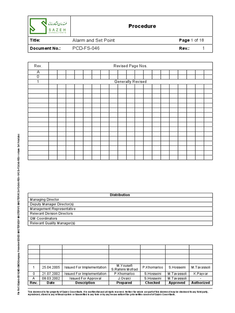 Alarm and Set Point PDF Gas Compressor Pump
