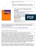 Benefits and Costs of Microfinance Evidence From Bangladesh. the Journal of Development Studies.