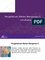 Pengetahuan Bahan Bangunan II: Introduction - Week 1