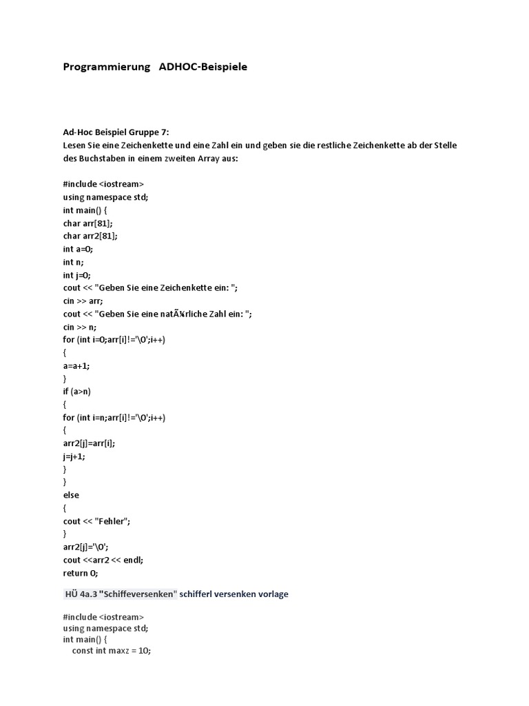 Programmierung Ws11
