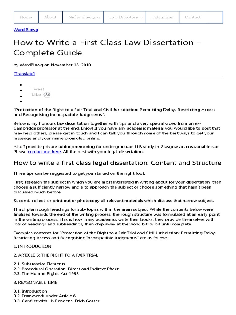 first class dissertation examples