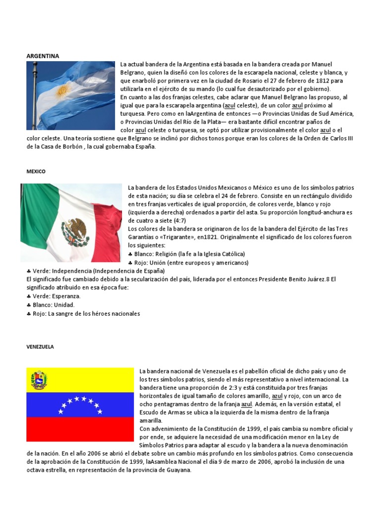 Banderas de America | Descargar gratis PDF | Símbolos nacionales | Los ...