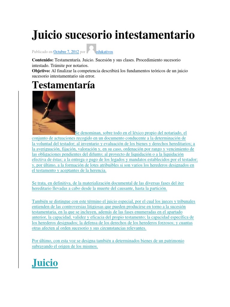 Etapas Juicio Sucesorio Intestamentario Pdf Etapas De vrogue.co