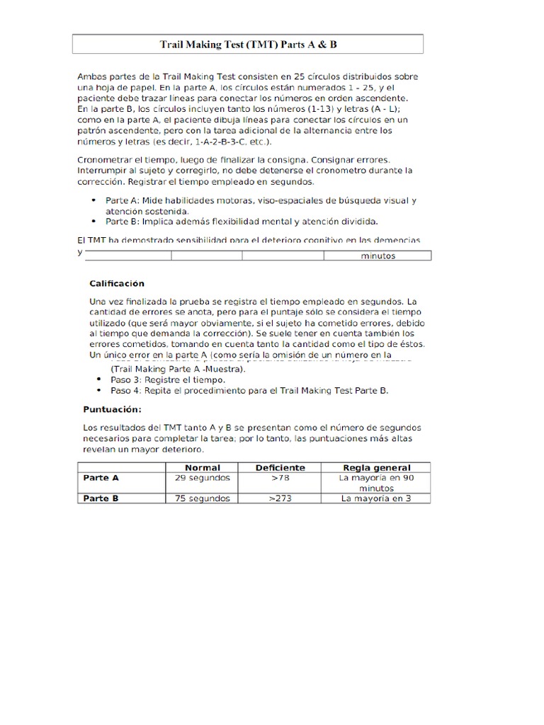 TMT Interpretación | PDF
