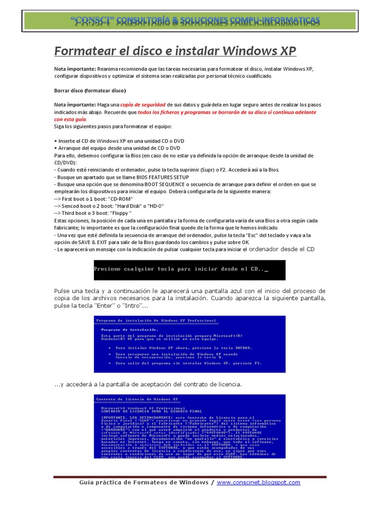 Guía Práctica de Formateo e Instalacion de PC | PDF | Windows 7 ...